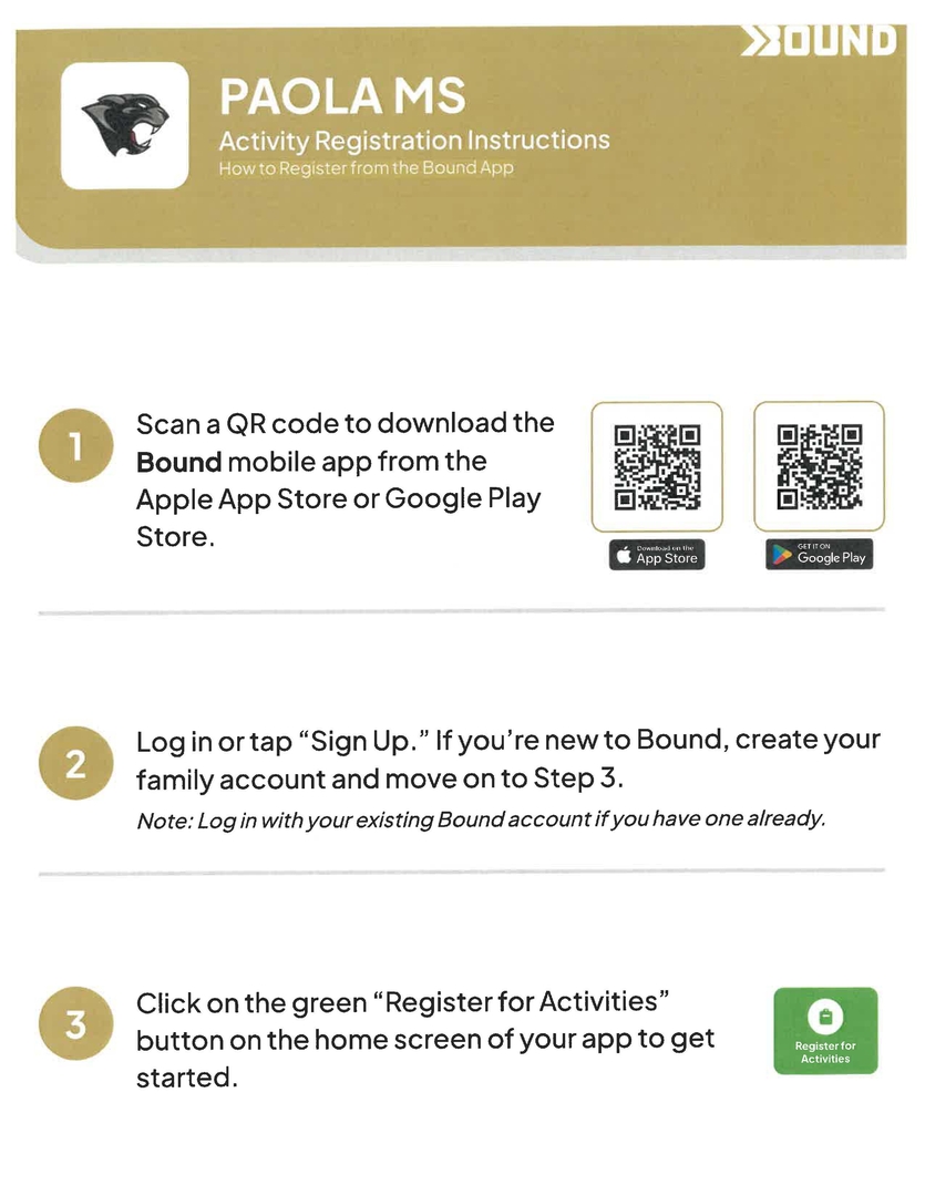 Bound Activity Registration App
