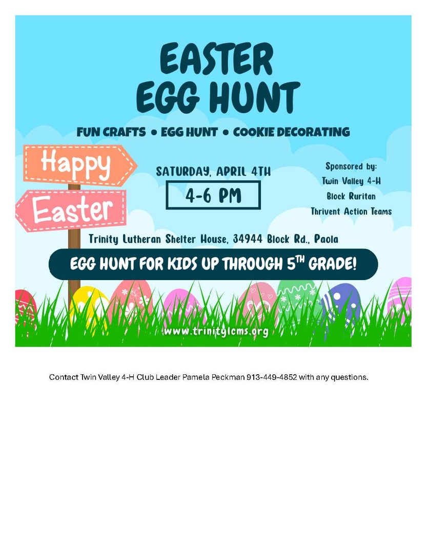 EASTER EGG HUNT Trinity Lutheran Shelter House