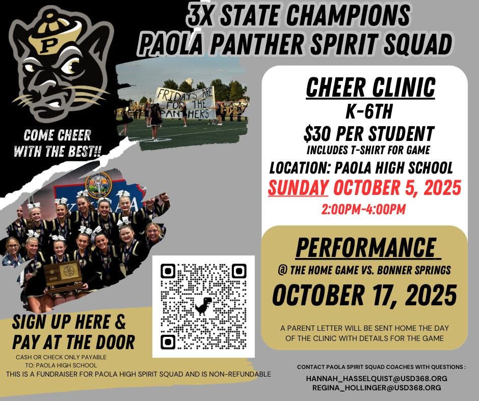 PHS Paola Panthers Cheer Clinic