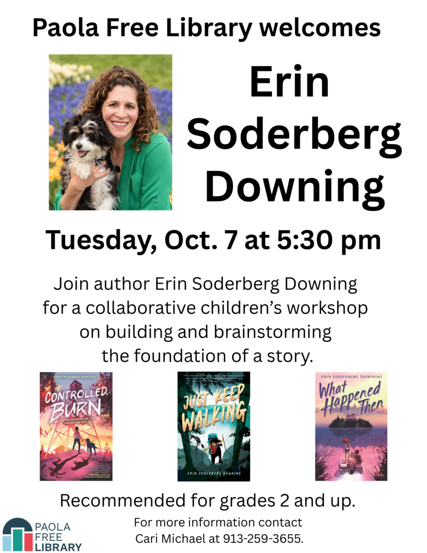 Paola Free Library Author Visit Erin Soderberg Downing